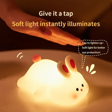 Cute Rabbit Silicone Lamp Soft Touch Night Light For Kids And Home Decor Regular